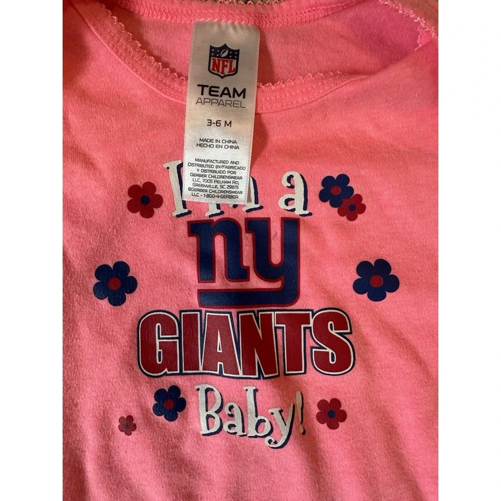 Lot Of Baby New York Giants Body Suits 3/6 & 6/9 Months One Knicks Bodysuit EUC!